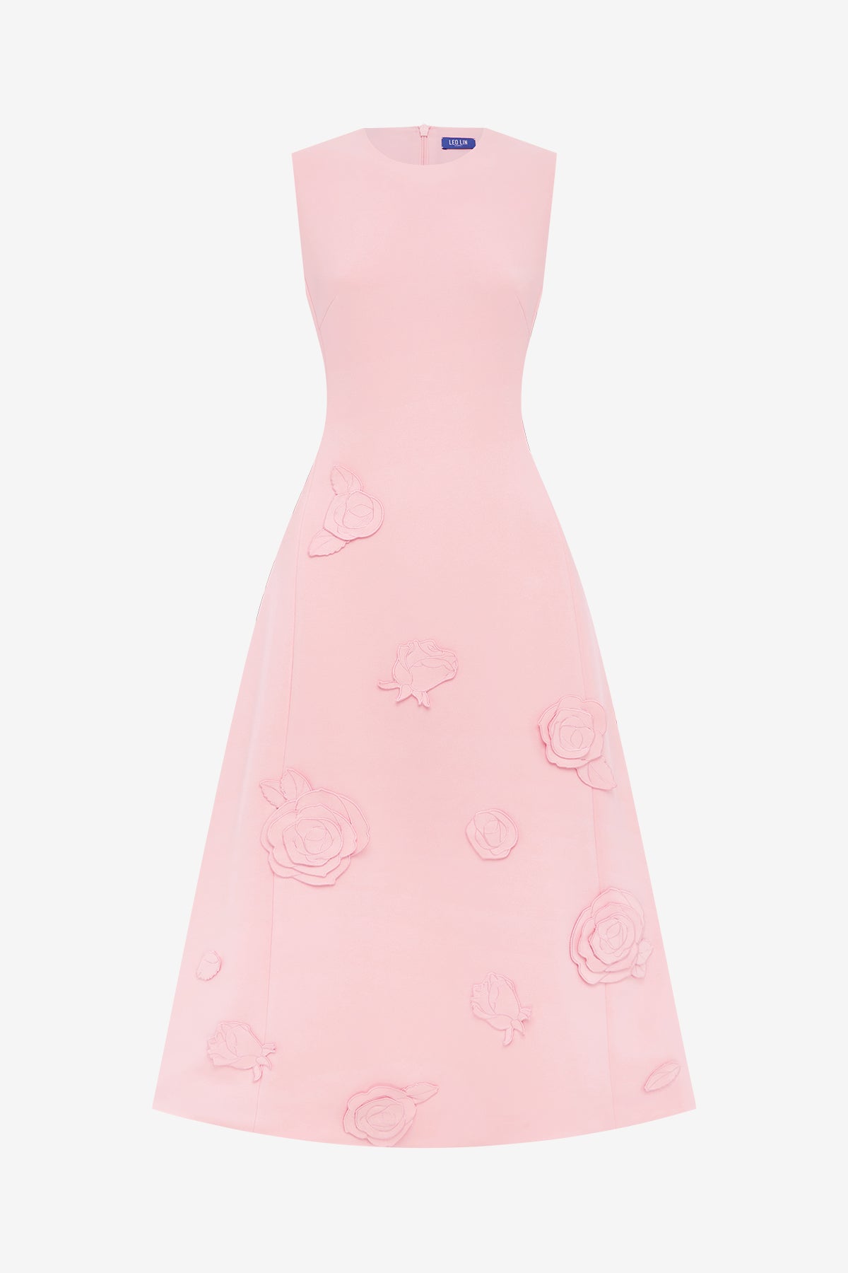 leo lin cleo appliqu midi dress Vanilla Cleo Applique Sleeveless Midi Dress