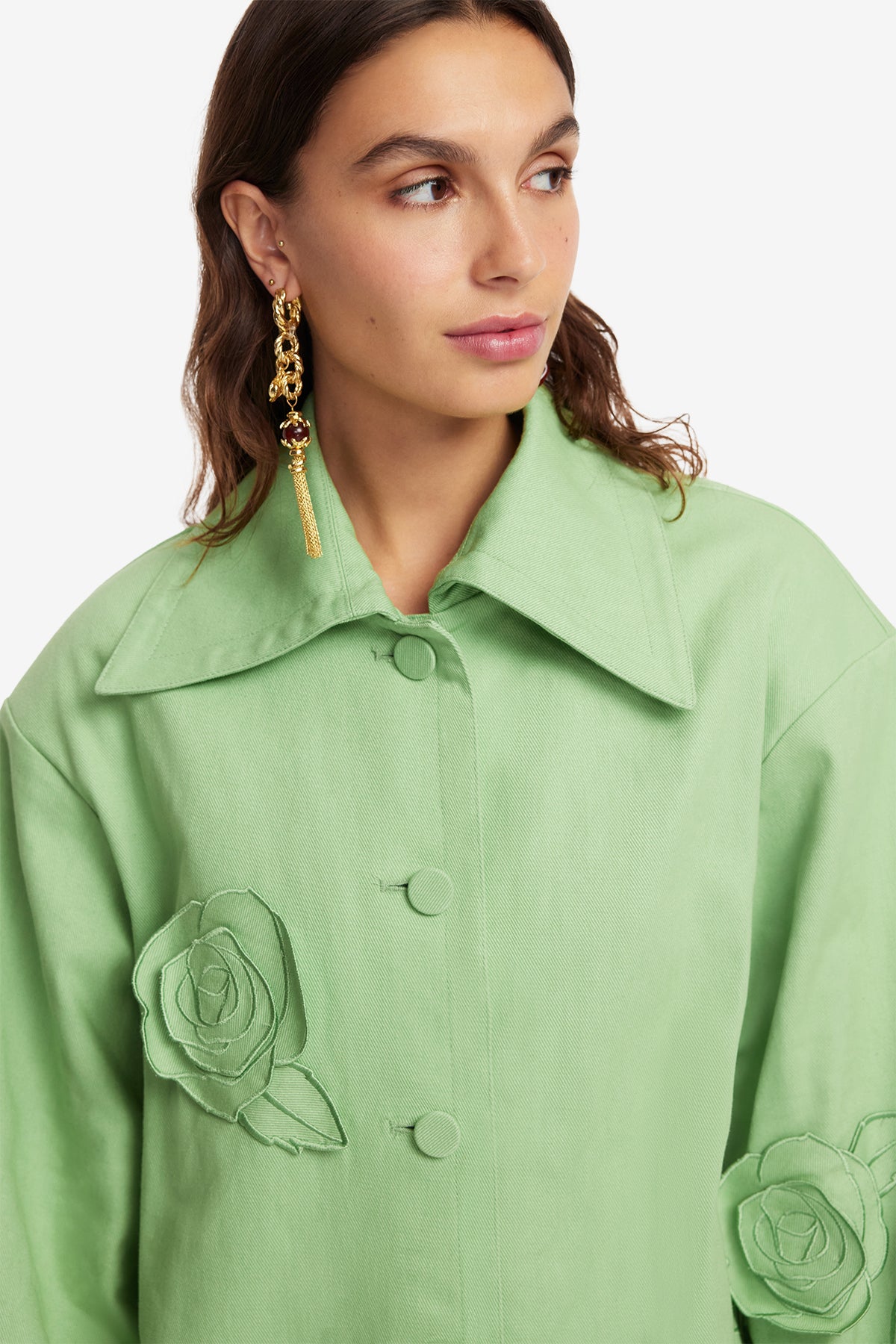 Jayna Appliqué Jacket - Juniper Green – LEO LIN