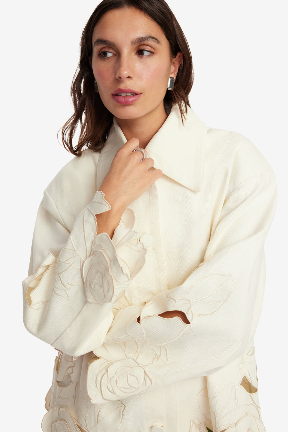 Exclusive LEO LIN Jayna Applique Jacket - Snow