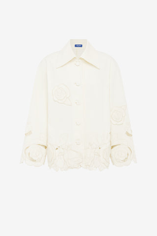 Exclusive LEO LIN Jayna Applique Jacket - Snow