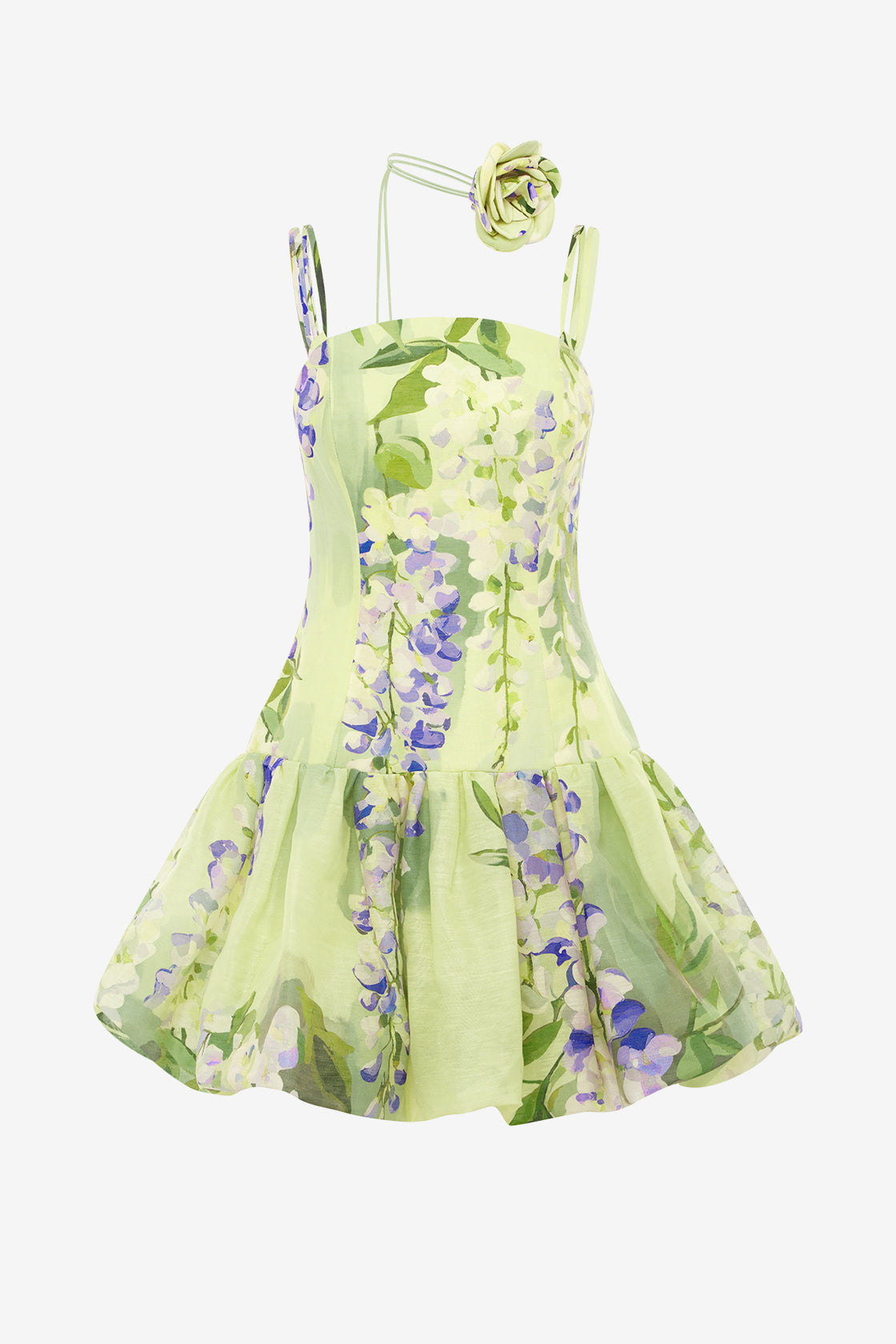Exclusive LEO LIN Lorena Puff Mini Dress - Wisteria Print
