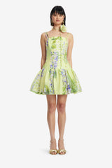 Lorena Puff Mini Dress - Wisteria Print Dress Mini