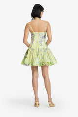 Lorena Puff Mini Dress - Wisteria Print Dress Mini
