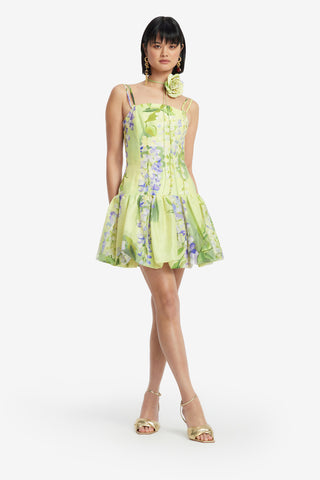 Exclusive LEO LIN Lorena Puff Mini Dress - Wisteria Print