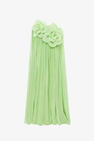 Exclusive LEO LIN Jaclyn Draped Floor Length Dress - Juniper Green
