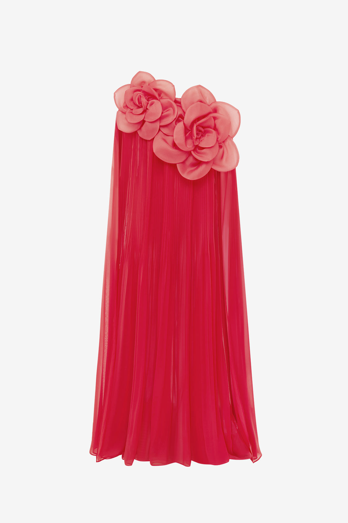 Exclusive LEO LIN Jaclyn Draped Floor Length Dress - Scarlet