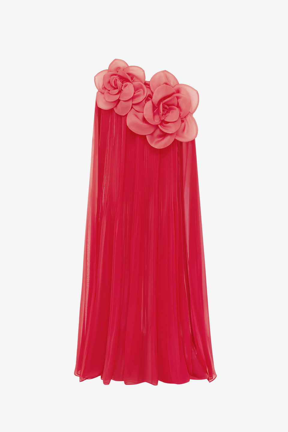Exclusive LEO LIN Jaclyn Draped Floor Length Dress - Scarlet