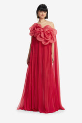 Jaclyn Draped Floor Length Dress - Scarlet Dress Maxi