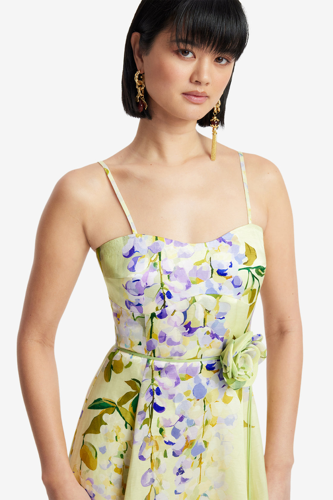 Exclusive LEO LIN Mariela Midi Dress - Wisteria Print