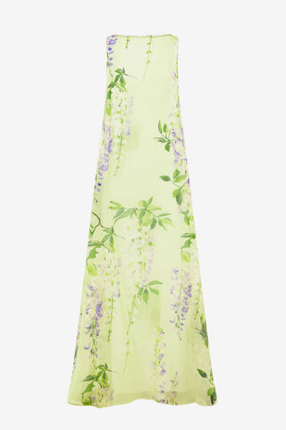 Exclusive LEO LIN Yumei Embellished Open Back Gown - Wisteria Print