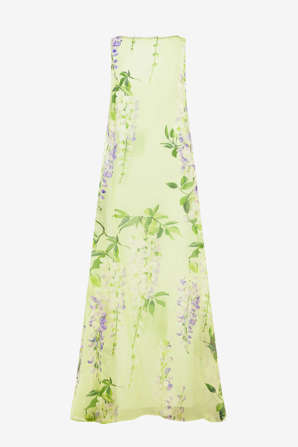 Exclusive LEO LIN Yumei Embellished Open Back Gown - Wisteria Print