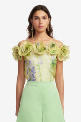 McKayla Off-Shoulder Top - Wisteria Print Tops