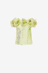 McKayla Off-Shoulder Top - Wisteria Print Tops