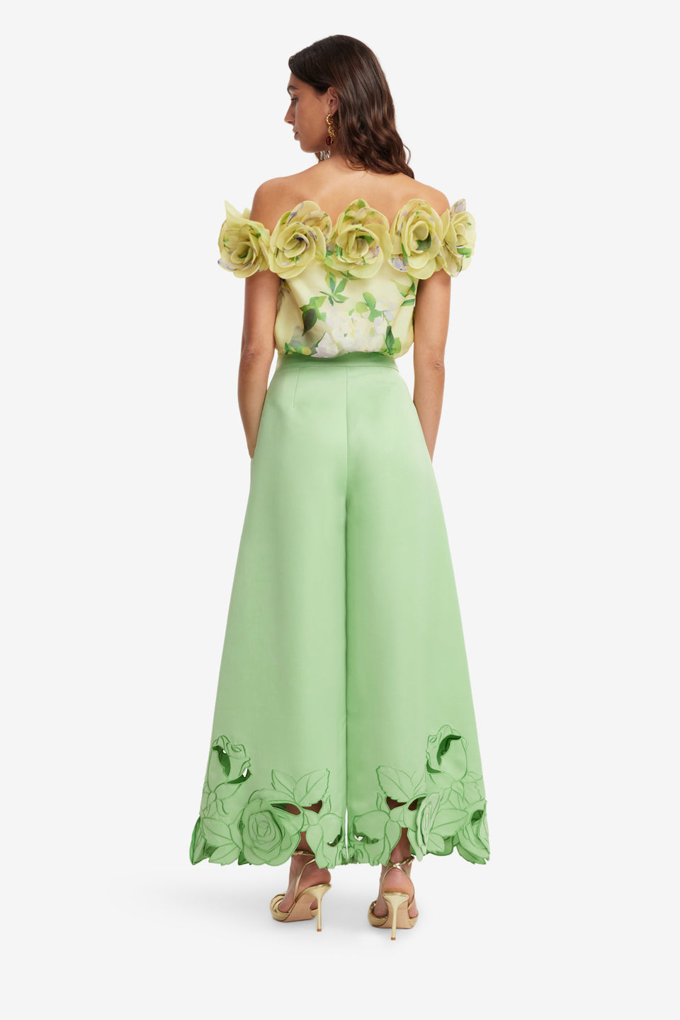 Exclusive LEO LIN Theodora Applique Pants - Juniper Green