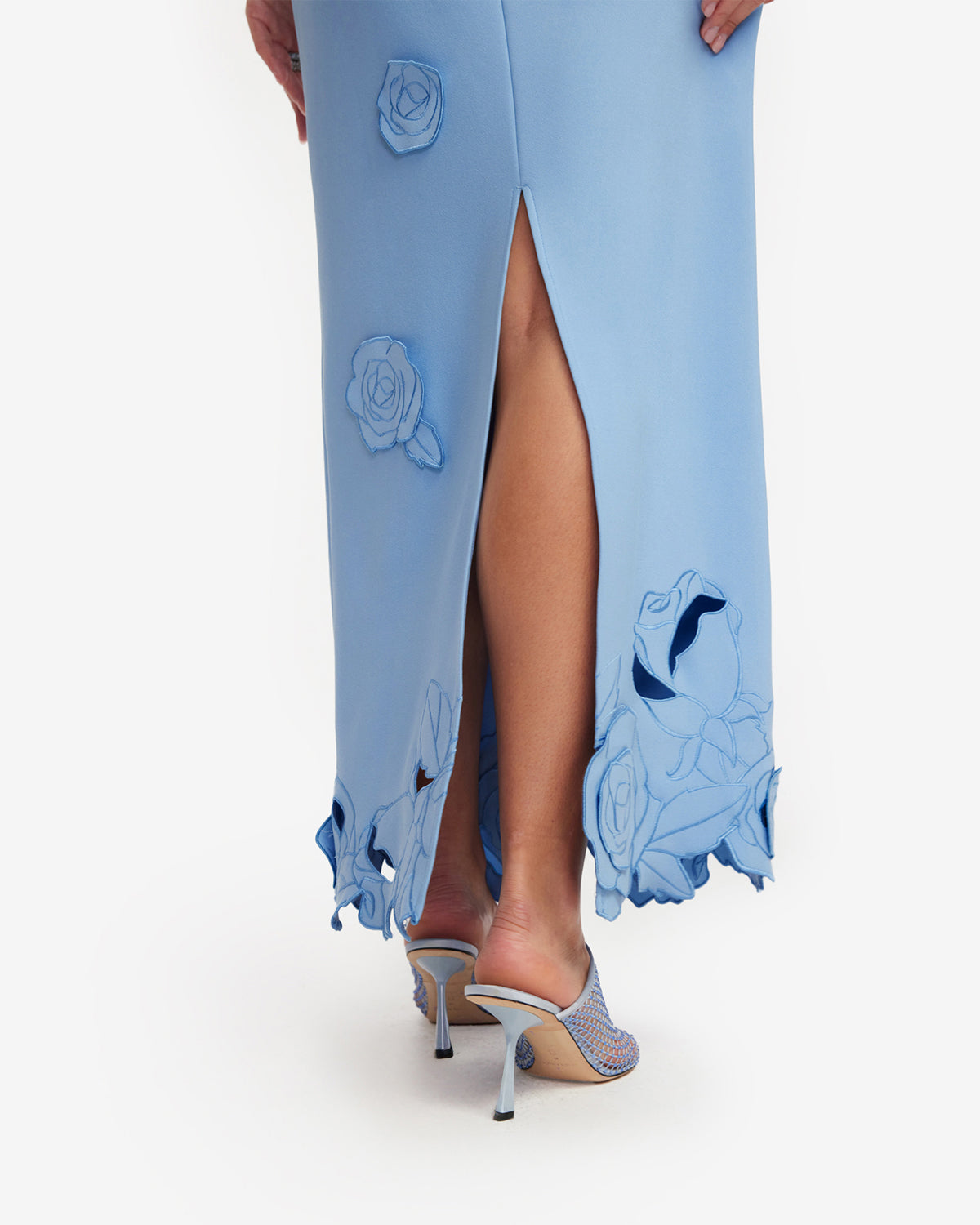 Rayna Appliqu Bustier Maxi Dress - Pastel Blue LEO LIN Rayna Appliqu Bustier Maxi Dress - Pastel Blue LEO LIN