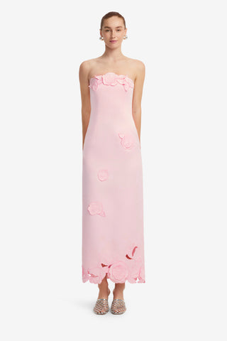 Exclusive LEO LIN Rayna Appliqué Bustier Maxi Dress - Blush Pink