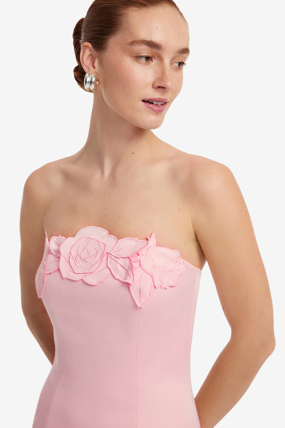 Exclusive LEO LIN Rayna Appliqué Bustier Maxi Dress - Blush Pink