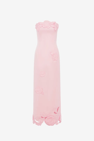 Exclusive LEO LIN Rayna Appliqué Bustier Maxi Dress - Blush Pink