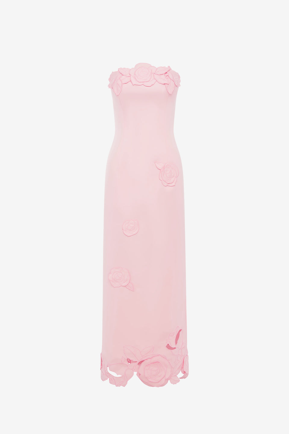 Exclusive LEO LIN Rayna Appliqué Bustier Maxi Dress - Blush Pink