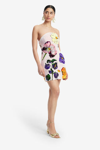 Exclusive LEO LIN Zaria Beaded Bustier Mini Dress - Wildbloom