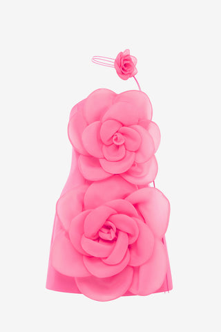 Exclusive LEO LIN Floret Mini Dress - Fuchsia