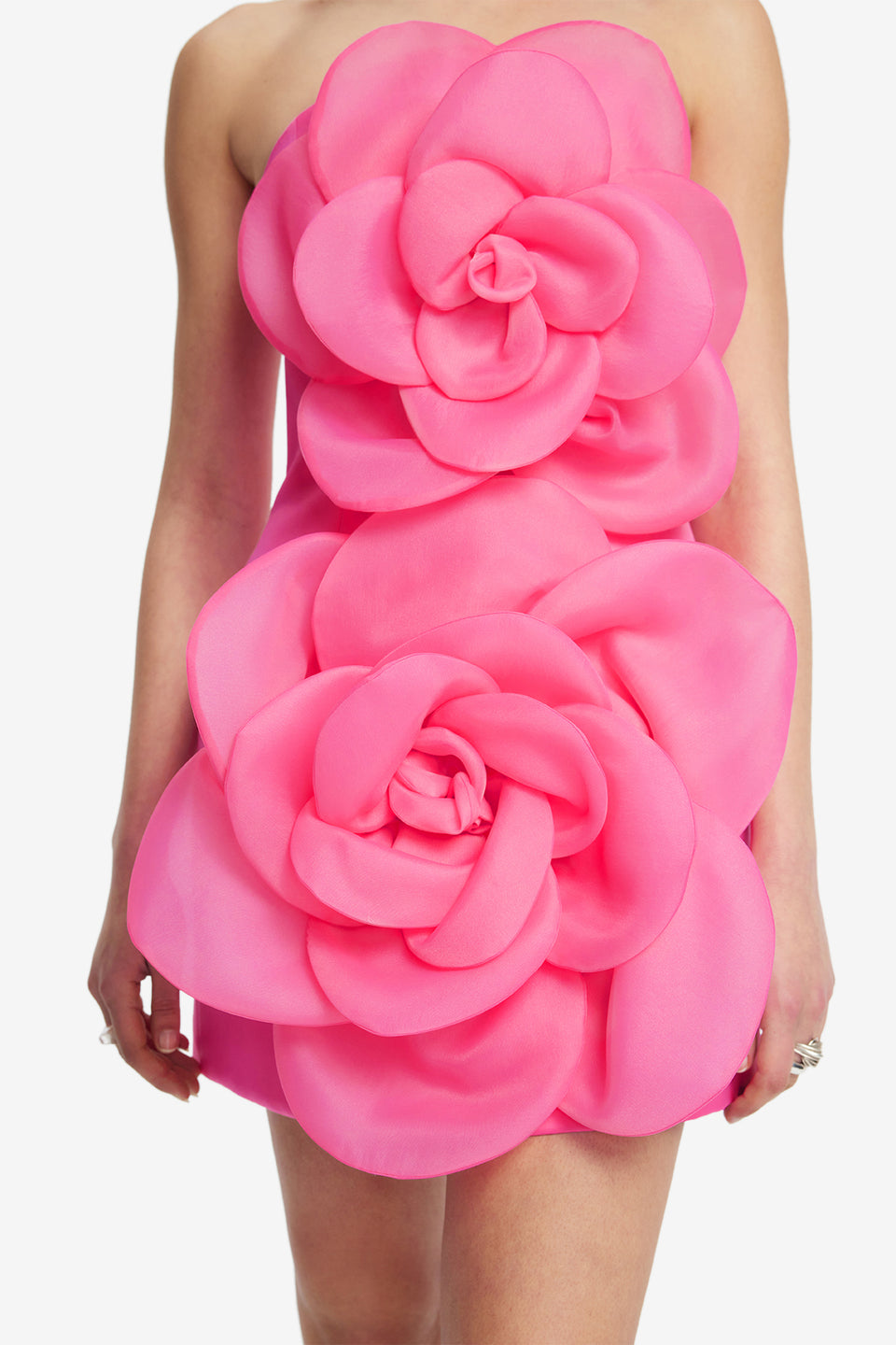 Exclusive LEO LIN Floret Mini Dress - Fuchsia