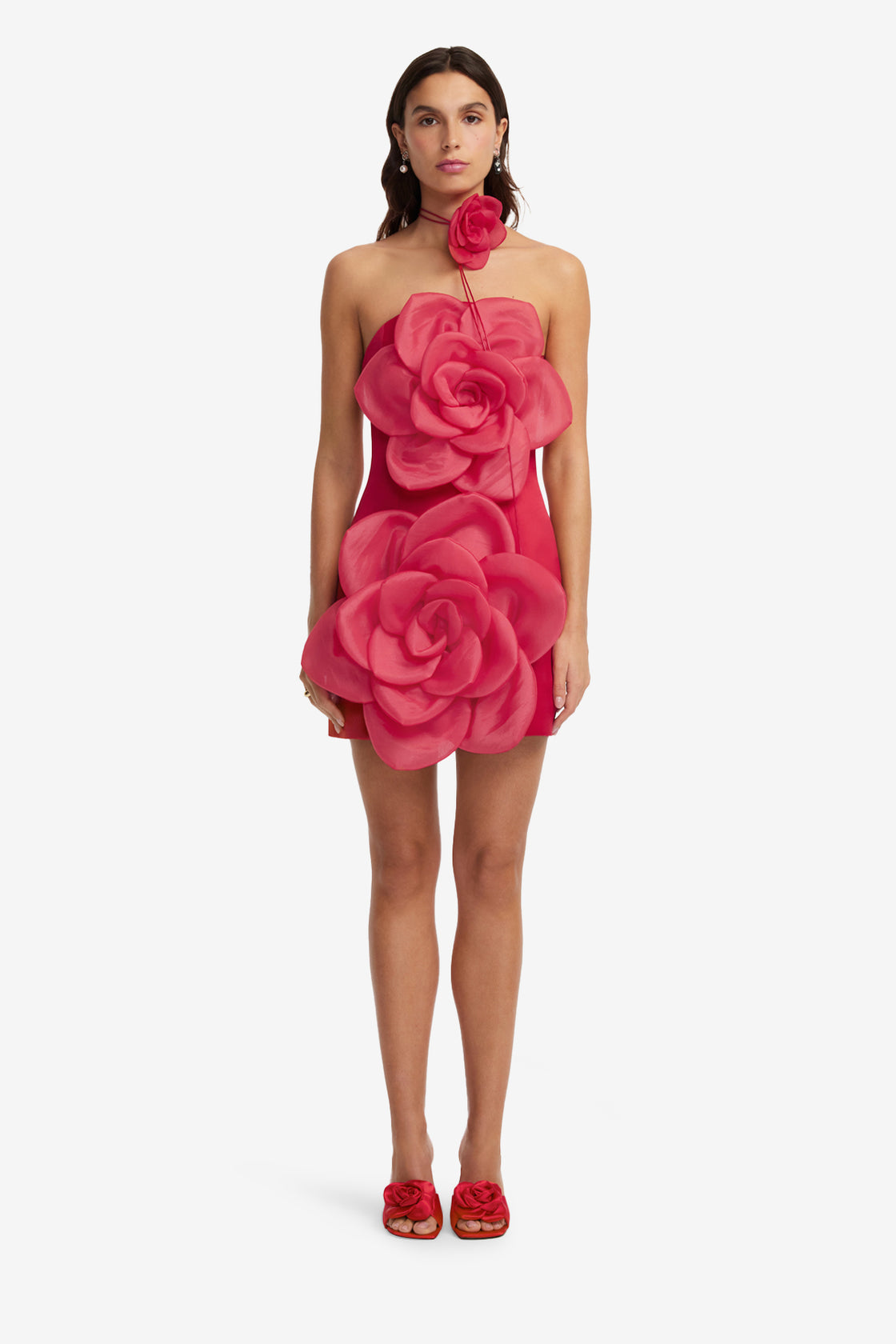 Exclusive LEO LIN Floret Mini Dress - Scarlet