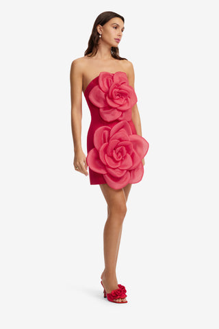 Floret Mini Dress - Scarlet LEO LIN Floret Mini Dress - Scarlet LEO LIN