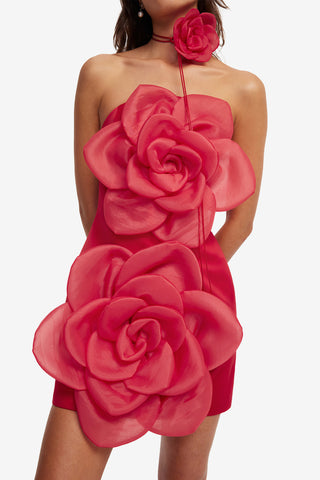 Exclusive LEO LIN Floret Mini Dress - Scarlet