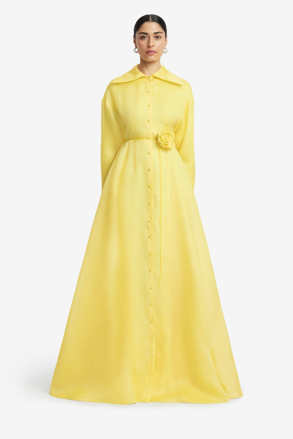 Exclusive LEO LIN Josephine Silk Gown - Limoncello