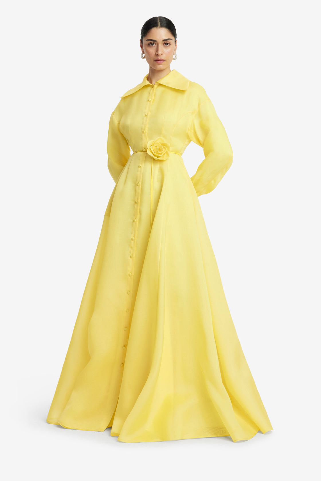 Exclusive LEO LIN Josephine Silk Gown - Limoncello