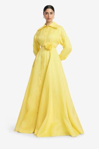 Exclusive LEO LIN Josephine Silk Gown - Limoncello