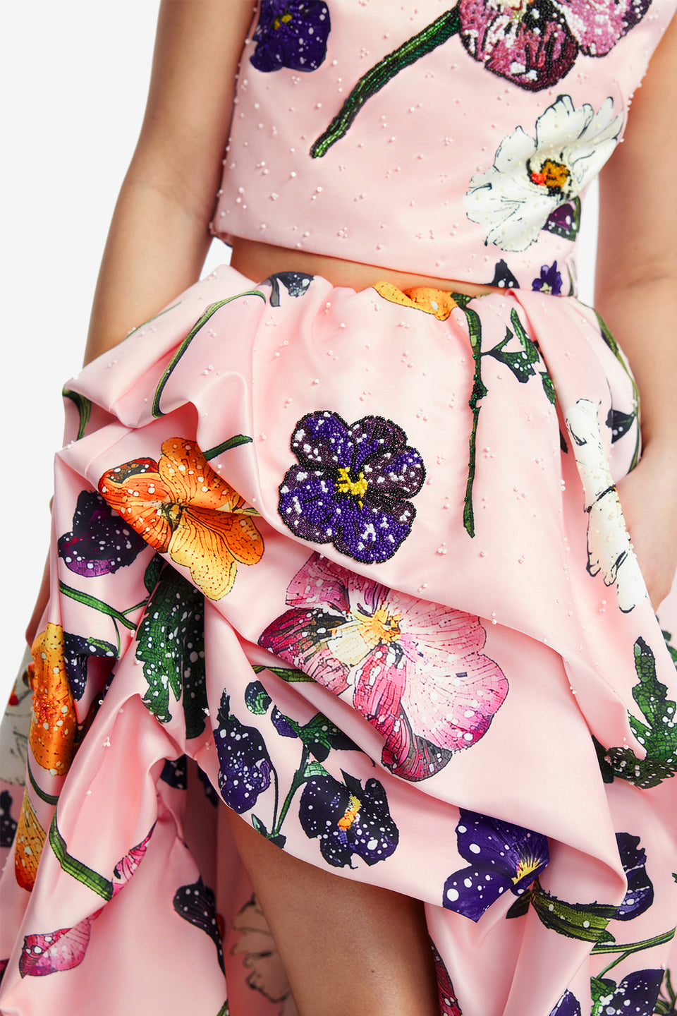 Exclusive LEO LIN Fiorella Embellished Voluminous Skirt - Wildbloom