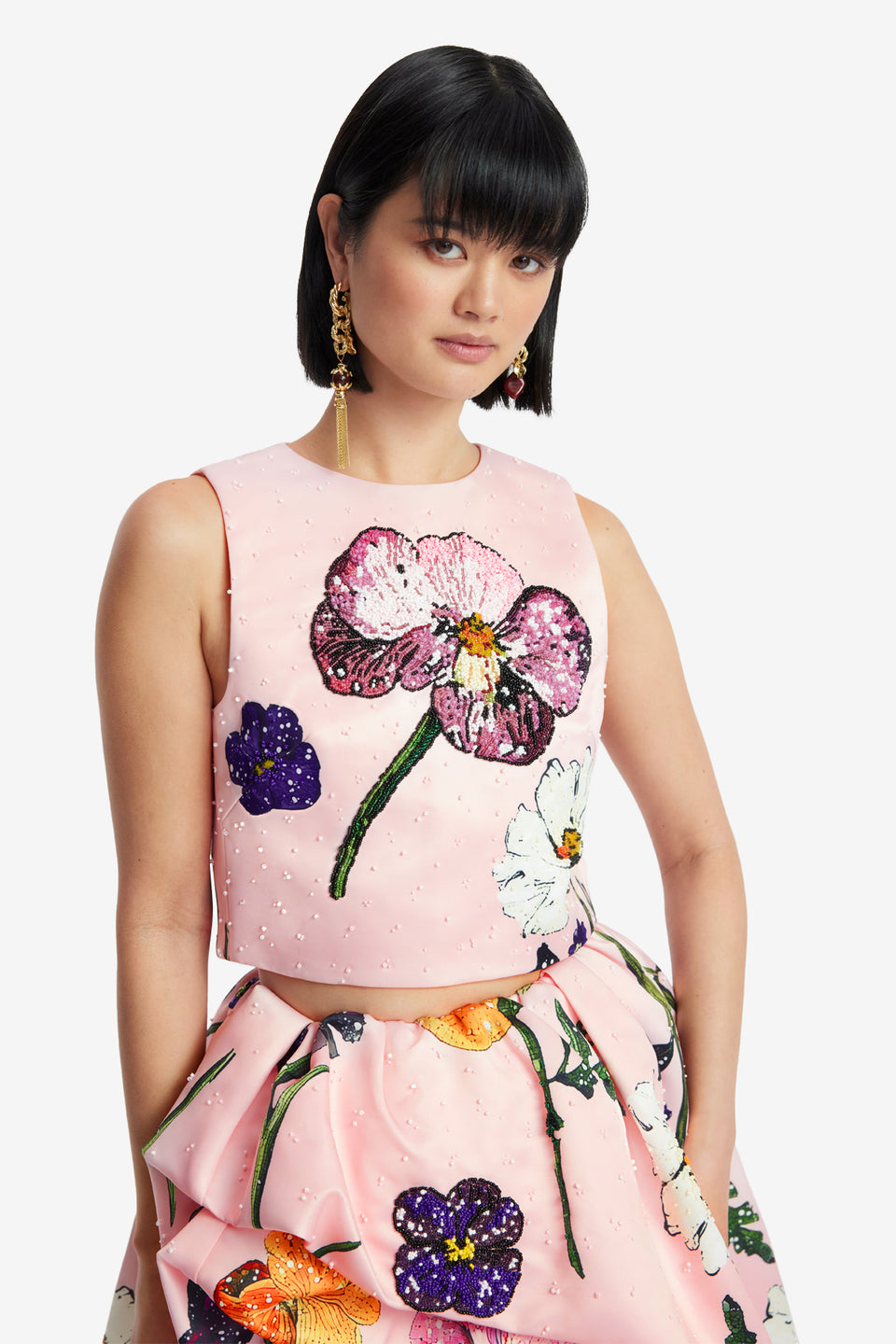 Exclusive LEO LIN Iris Embellished Top - Wildbloom