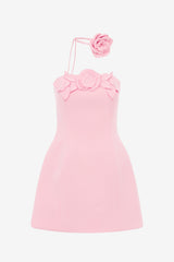 Roselle Appliqué Bustier Mini Dress - Blush Pink Dress Mini