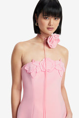 Roselle Appliqué Bustier Mini Dress - Blush Pink Dress Mini