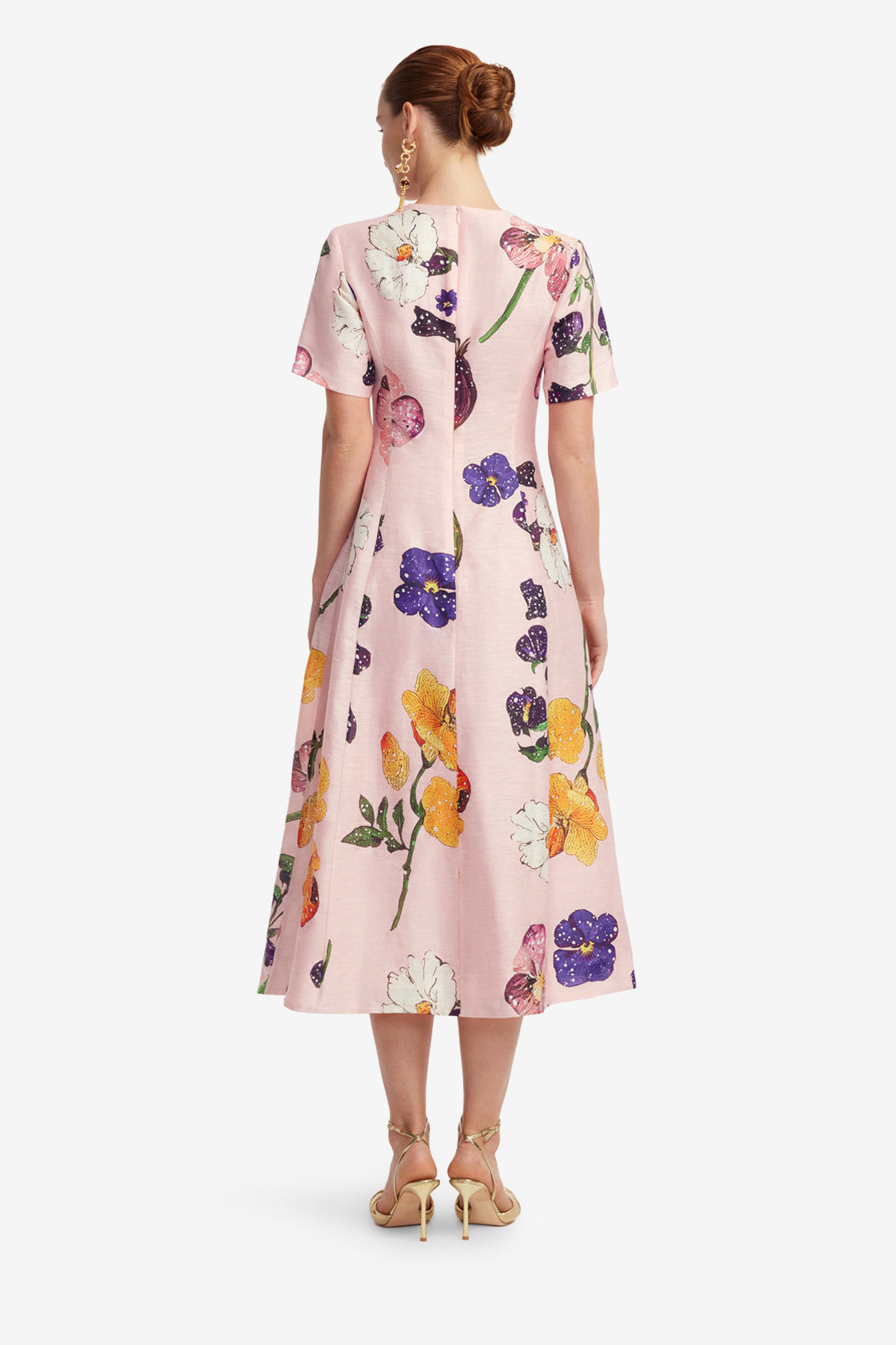 Exclusive LEO LIN Caroline Short Sleeve Midi Dress - Wildbloom