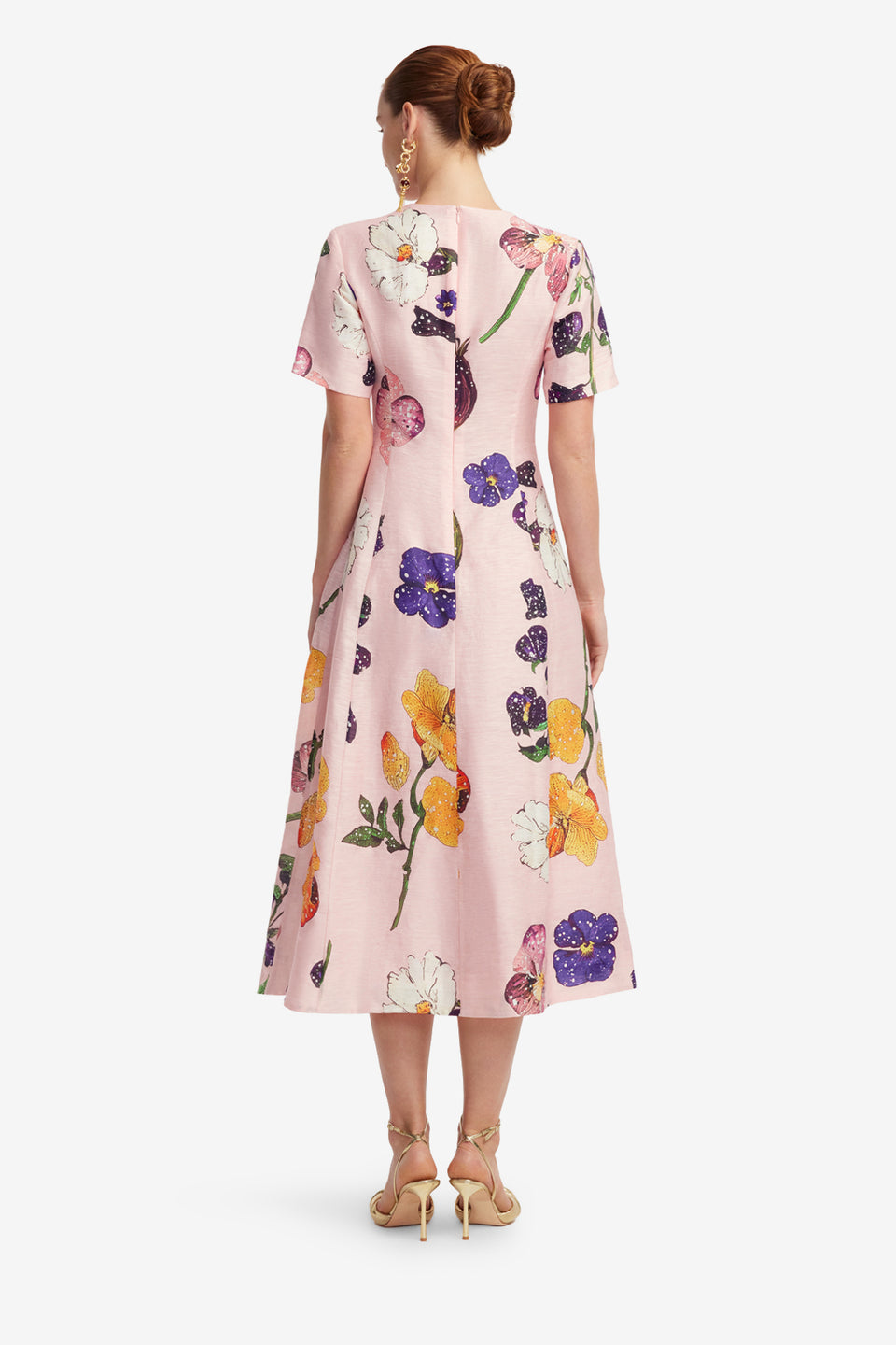 Exclusive LEO LIN Caroline Short Sleeve Midi Dress - Wildbloom