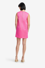 Yvonne Appliqué Floral Mini Dress - Peony Print in Fuchsia Dress Mini