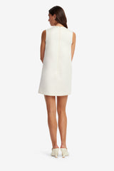 Yvonne Appliqué Floral Mini Dress - Vine Print in Snow Dress Mini