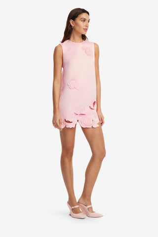 Exclusive LEO LIN Yvonne Appliqué Mini Dress - Blush Pink
