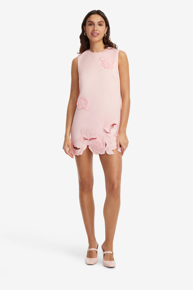 Exclusive LEO LIN Yvonne Applique Mini Dress - Blush Pink