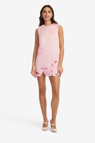 Exclusive LEO LIN Yvonne Appliqué Mini Dress - Blush Pink