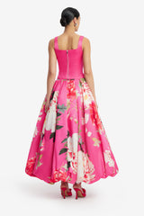 Isadora Appliqué Top - Peony Print in Fuchsia Tops