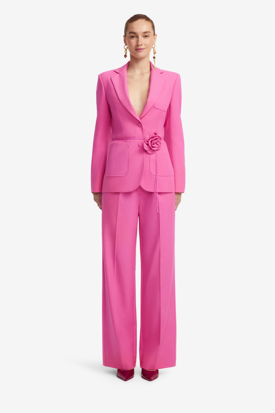 Exclusive LEO LIN Vesper Fitted Blazer - Fuchsia