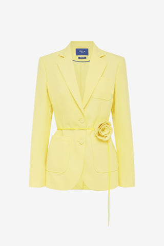 Exclusive LEO LIN Vesper Fitted Blazer - Limoncello