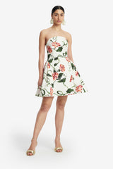 Reese Bustier Mini Dress - Vine Print in Snow Dress Mini