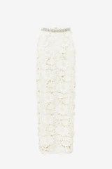Kyra Embellished Lace Maxi Skirt - Snow Skirts