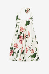 Suki Puff Mini Dress - Vine Print in Snow Dress Mini