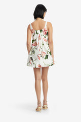 Suki Puff Mini Dress - Vine Print in Snow Dress Mini
